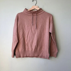 Cozy Womens Pullover Hoodie Sweater Top With Ribbed Hem & Drawstrings‎ Size S